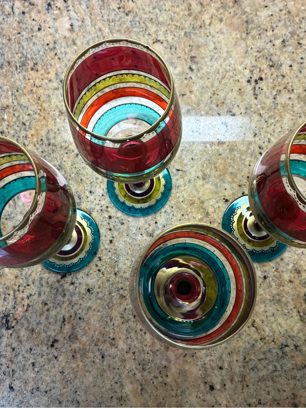 Pier 1 “Festive Stripe” Wine Glasses